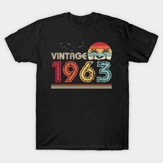 Vintage 1963 Limited Edition 58th Birthday Gift 58 Years Old T-Shirt by Penda